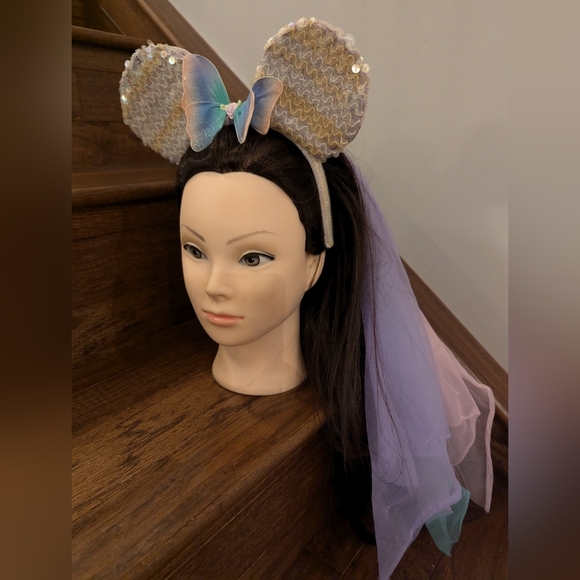 Minnie Mouse Disney Colorful sequin Headband with Long Tulle Ribbons OS - Picture 6 of 9